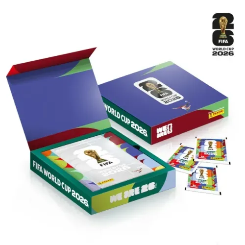 Álbum Capa Dura Prata + 40 Envelopes de Figurinhas + Box Premium Imã
