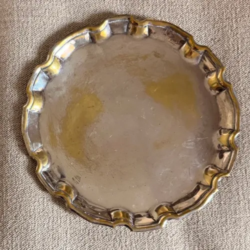 Bandeja redonda, 20x20 cm, antiga