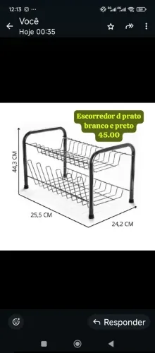 Escorredor de prato branco e  preto 