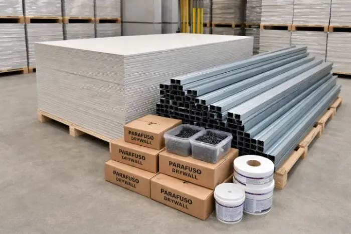 Material para sistema Drywall - placas, perfis e acessórios