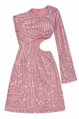 Vestido de paite rosa 