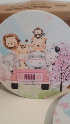 60 Souplat ( capa e suporte ) para festa infantil tema safari menina 
