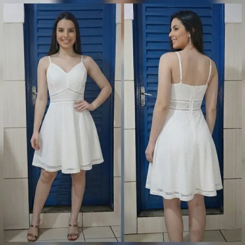 vestido off-white texturizado m
