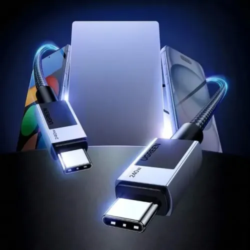 Cabo Usb-C Ugreen 240W 1m Carregamento Rápido Nylon Trançado