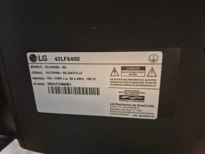 Tv LG 42 polegadas com defeito