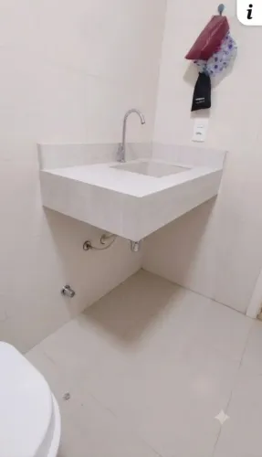 Pia esculpida em porcelanato