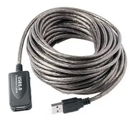 cabo extensão usb 2.0 10m dvr pc blindado amplificador profissional xt-2071