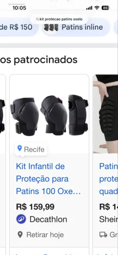 Kit proteção patins 