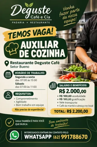 Vaga Auxiliar de Cozinha