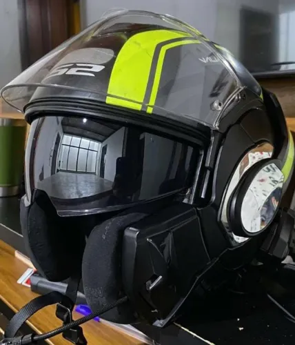 CAPACETE LS2 FF399 VALIANT LINE PRETO FOSCO/ AMARELO N60