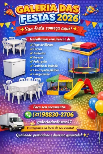 LOCAÇÃO DE MÓVEIS E BRINQUEDOS PARA SEU EVENTO