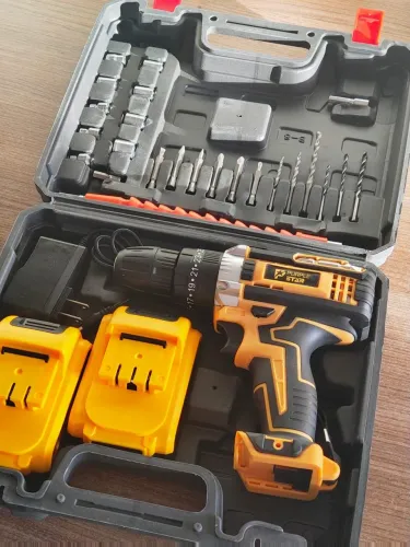 Parafusadeira Furadeira 48V 340W Sem Fio 2 Baterias Kit Completo