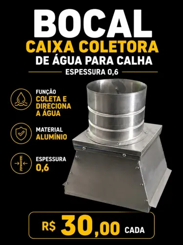 Aluitens Bocal caixa coletora de água para calha