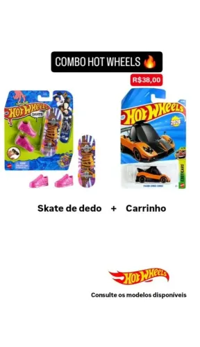 Hotwheels Skate de dedo + Carrinhos modelos variados 