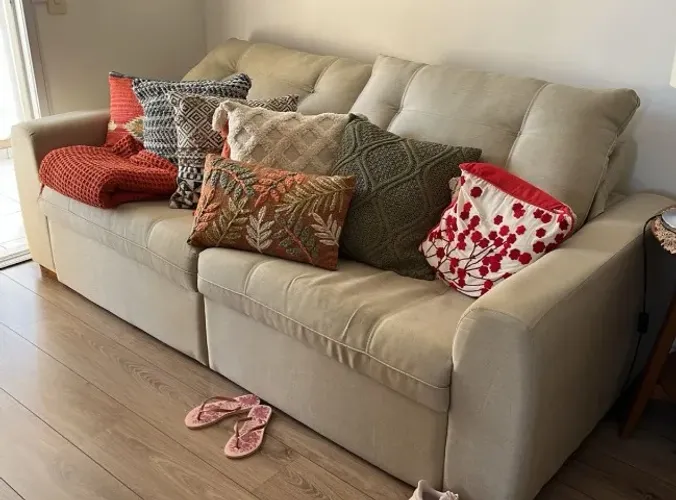 sofá retrátil e reclinável 3 lugares