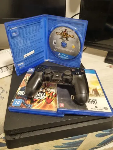Playstation 4 Slim 1tb PS4 + 3 jogos e 1 controle