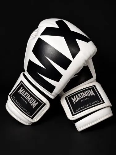 Luva MX Branca Muay Thai e Boxe - Maximum