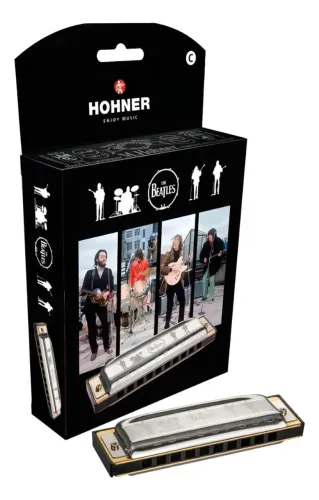 Hohner Beatles Harmonica Diatônica C Prateado 10 Furos