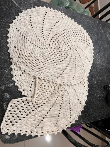 Conjunto de Tapetes de Crochê Oval - 3 peças
