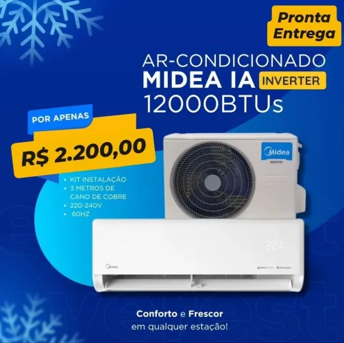 Ar condicionado Midea 12000 btu Inverter Wi-fi quente e frio com inteligência artificial 