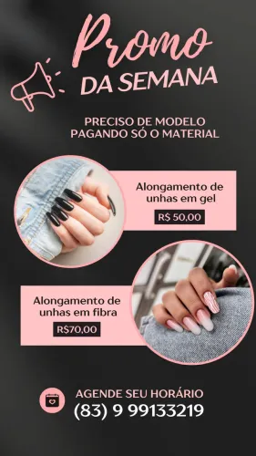 Unha em gel 50,00