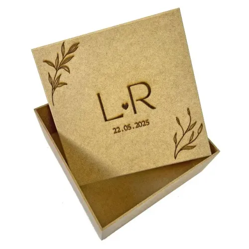 15 Caixa Caixinha 15x15x5 Mdf Crú COM GRAVAÇAO LASER