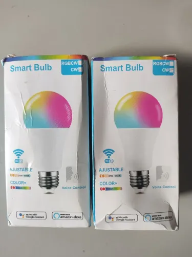 Kit 2 Lâmpadas Inteligentes Wi-Fi RGB+CW - Compatível Alexa e Google