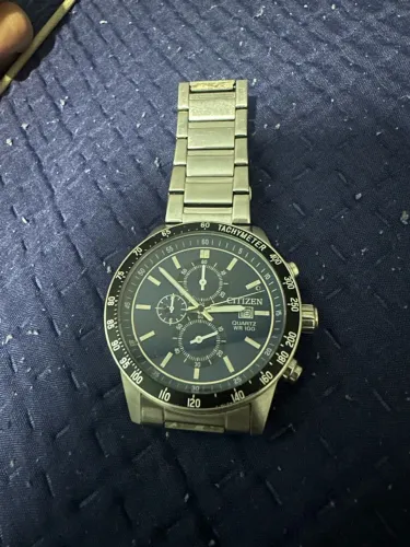 Relógio Citizen Quartz Cronógrafo AN3600-59E Tachymeter WR 100m Aço