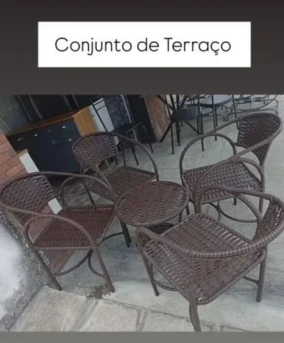 Conjunto de terraço redondo