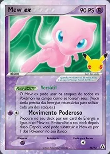 Mex EX ano 2006 símbolo de 25 anos pikachu 2021 rara