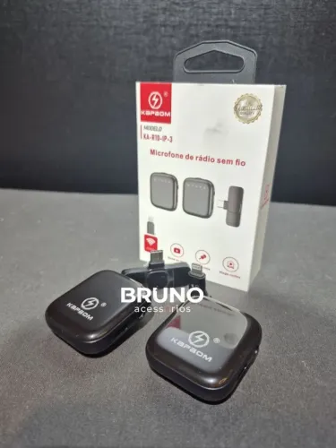 Microfone de lapela duplo sem fio para celular tipo c e lightning