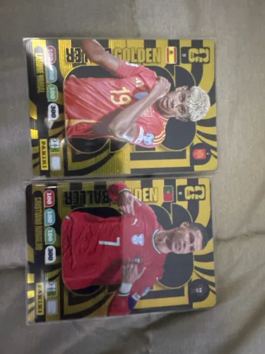 Card Panini Adrenalyn - Cristiano Ronaldo & Lamine Yamal Douradas (em perfeito estado)