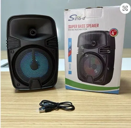 Caixa de som Bluetooth preta aceita pendrive cartão de memória pega radio