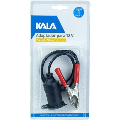Cabo adaptador 12v garra bateria pra conector tomada cinzeiro veicular 