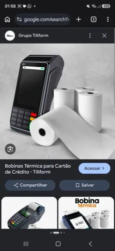 Bobina para máquina de cartão