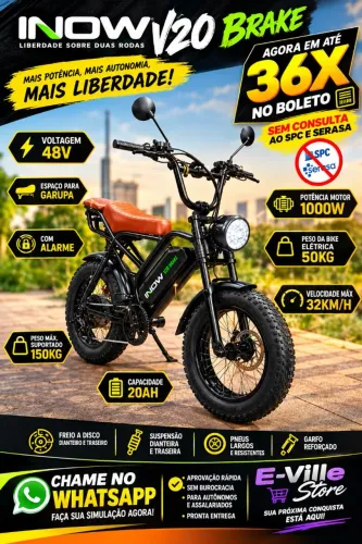 Bike Eletrica V20 BRAKE PRO NO BOLETO SEM CONSULTA AO SPC e SERASA