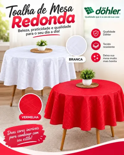 Kit com duas toalhas de mesa 90 Cm