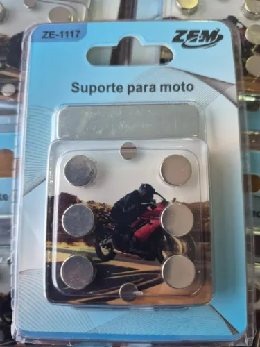 Suporte p/Moto Magnético p/Celular com 6 Ímãs Ultra Fixação Adesiva Resistente Universal