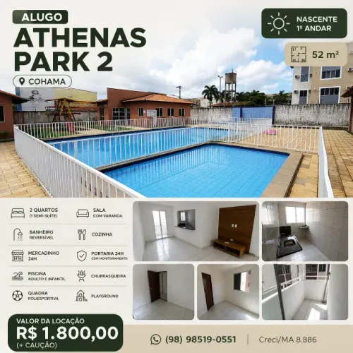 Excelente oportunidade para locação no Condomínio Athenas Park 2 - Cohama!