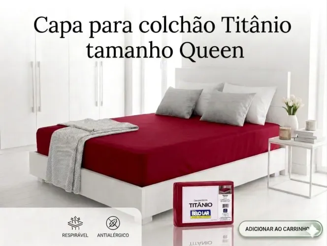 Capa para Colchão Titânio Queen cor Vermelho