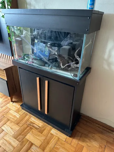 Aquário Completo 100 Litros com Móvel + Filtro OceanTech e Acessórios