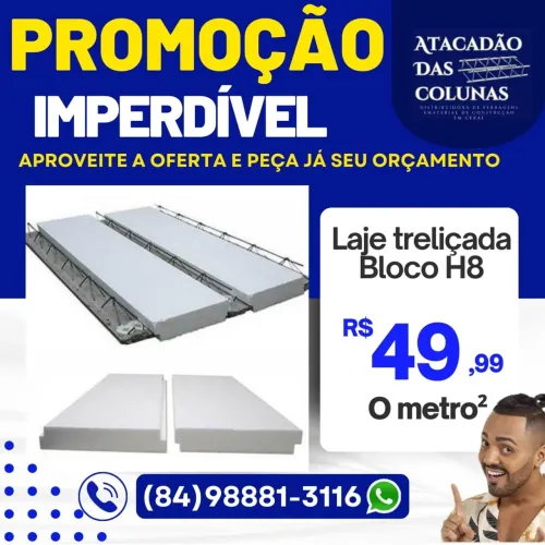 Laje e ferragens para sua construção é aqui no Atacadão das colunas