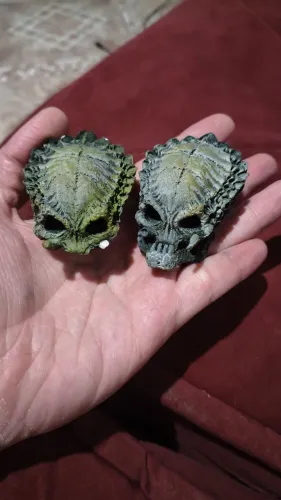 Kit 2 Crânios 1/6 Predador resina e 3d.