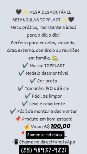 Mesa desmontável 