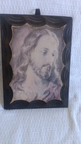 Quadro antiquário rosto de cristo