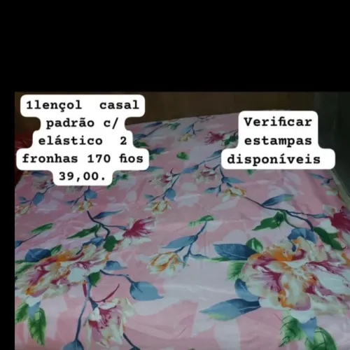 Lençol casal c/ elástico 2 fronhas 170 fio,s
