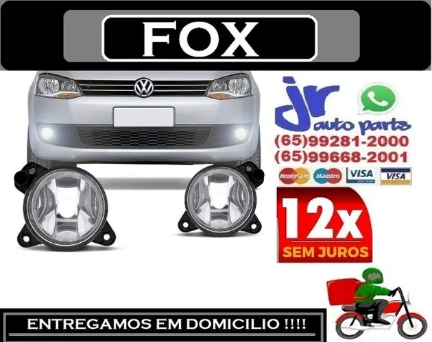 Par Farol de Milha Fox SpaceFox 10 11 12 13 Auxiliar Neblina