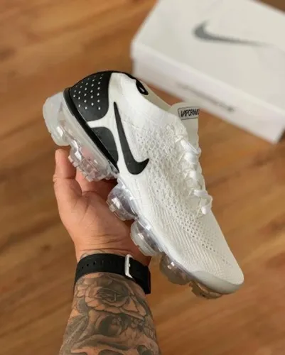 Tênis Nike Vapormax FLYKNIT 2.0 branco com preto 