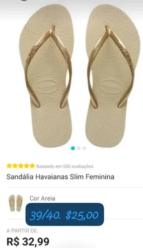 Havaianas femininas 39/40 