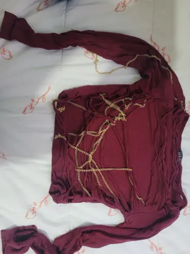 Cropped inverno correntes bordo/lilás/roxo com mangas